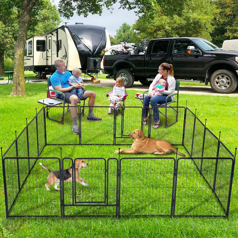 Dog Playpen 16 Panels Outdoor Pet Play Pen Big Dog Exercise Play Pen for Large Medium Small Dogs 31.5 H